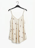 NEW LOOK PAJAMAS — dachshund print, top + shorts, beige