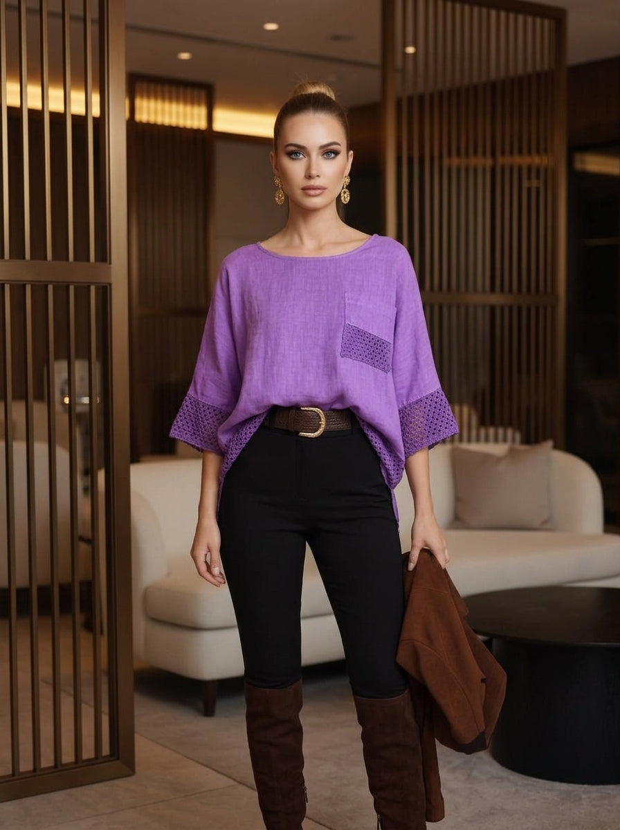 Bluză (Bluza) 11236 ITALY – Rafinament în culoarea măslinie