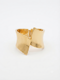 "Architectural Chic" wide gold-tone cuff bracelet