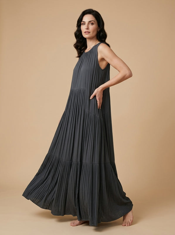 Sleeveless tiered maxi dress — Italy