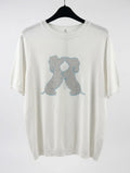 Top-tricou alb „Amour Italian” cu strasuri