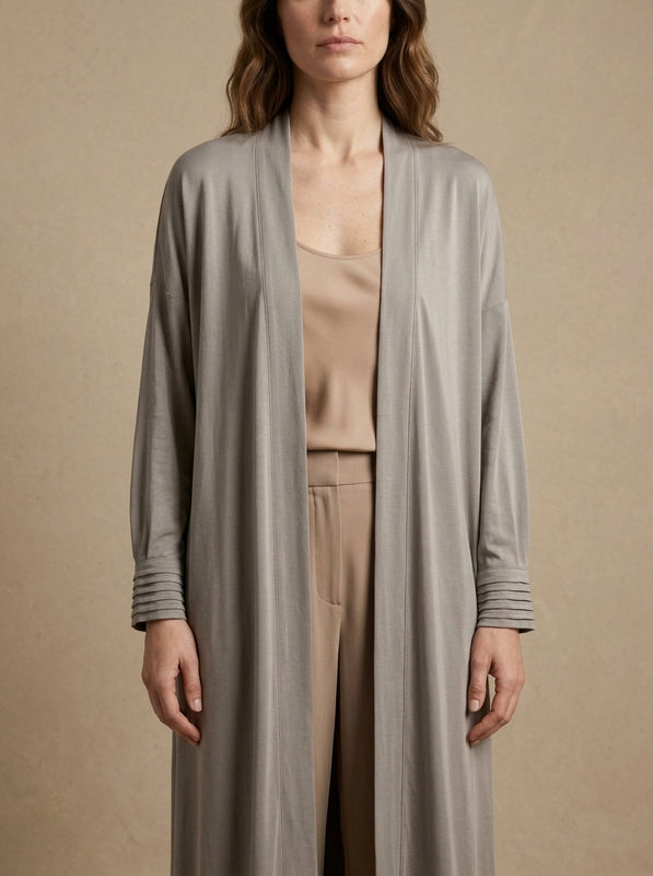 Long cardigan in flowing fabric — Italy