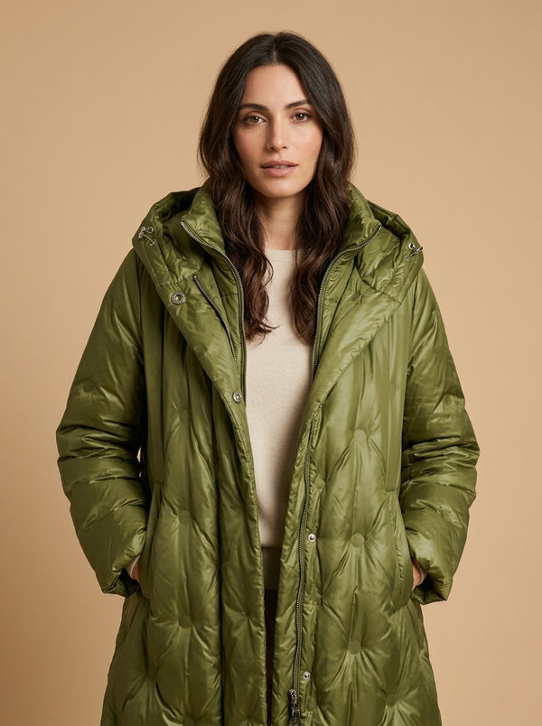Olive hooded coat jacket