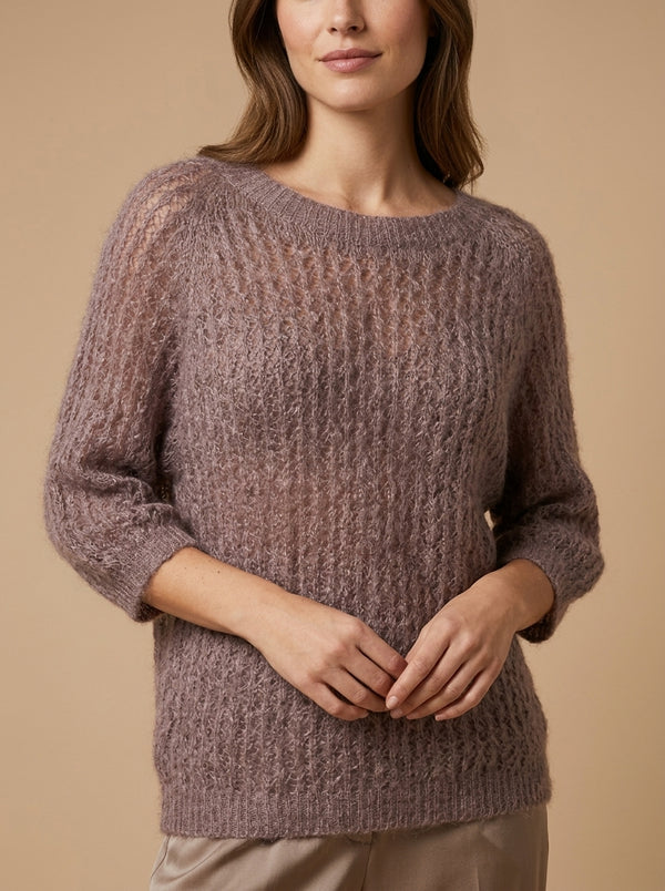 Openwork sweater in fluffy MAIER yarn