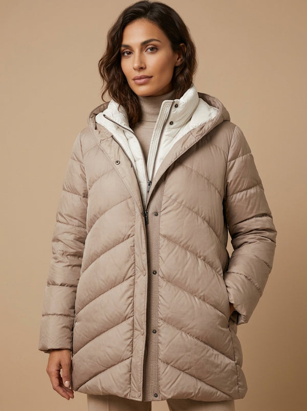 Beige quilted jacket