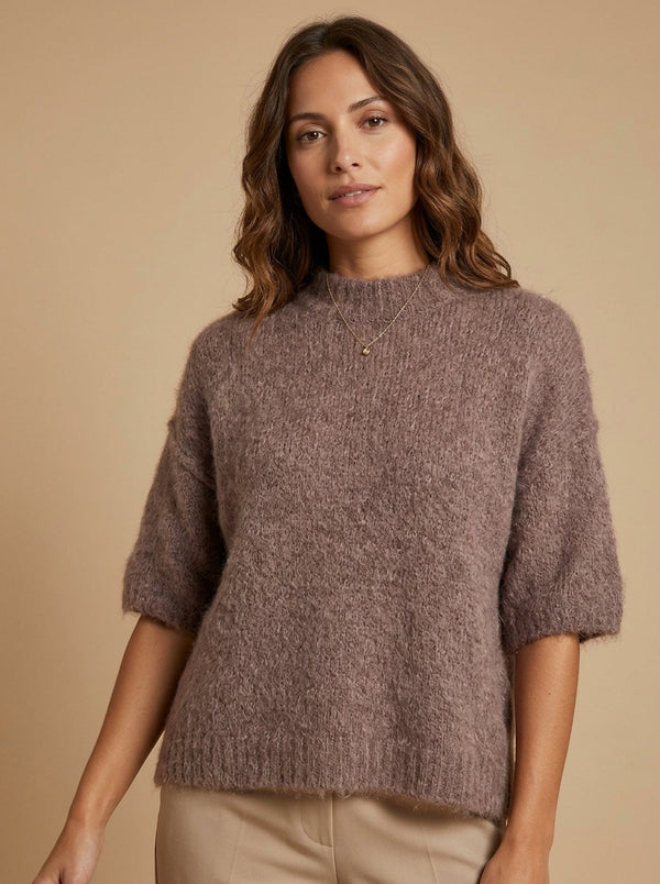 Cropped fluffy sweater
