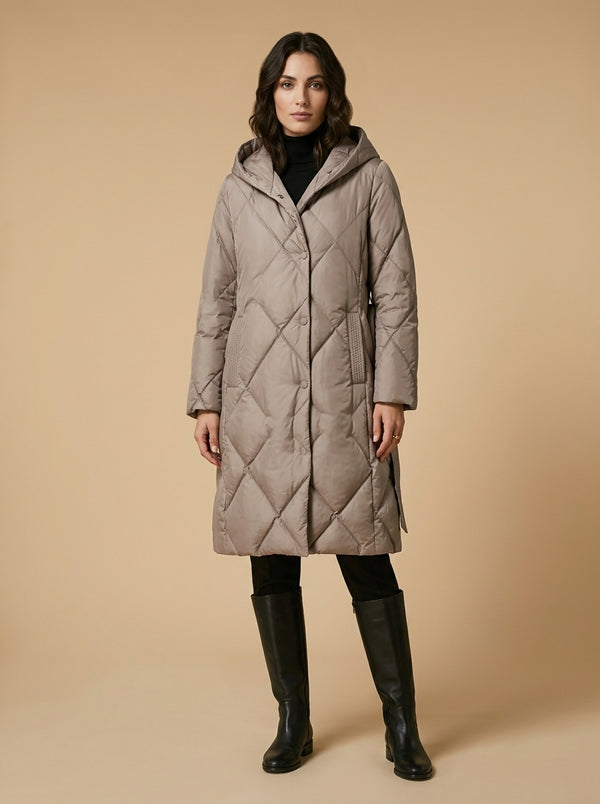 Quilted hooded coat