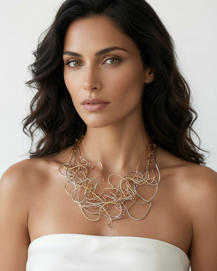 Colier elegant și spectaculos, cu un design modern și artistic