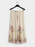 Pantaloni lejeri și mătăsoși cu imprimeu floral MYDRESS