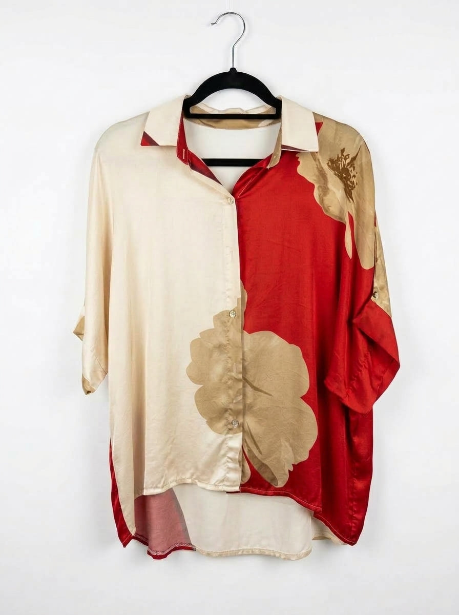 Oversized watercolor floral print blouse — Italy